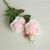 Fleurs décoratives Fleur artificielle européenne 3 Head Silk Peony Bridal Bouquet Mariage Home Decoration Fake Arrangement Party Supplies