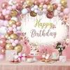 Blommig födelsedag Bakgrund Tygballong Set Party Decoration Kids Wedding Birthday Party Supplies Baby Shower Decor 231225