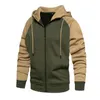 Herenjacks herfst en winter contrasterende kleur zipper trekstring hoodie heren toppen bij elkaar bij elkaar losse casual geborsteld mannen sweatshirt