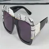 Mode Women Designer Solglasögon Square Snake Skin Frame Top Quality Popular Generös elegant stil 0484 UV400 Protection GLA307I