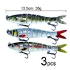 3pcs/lot Sinking 8 Segements Multi Jointed Swimbait Minnow Fishing Lures For Mandarin Fish Pike Bass In Sea Lakes River Pond 231225