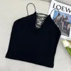 Tank da donna Donne Donne Nero Lace-Up Crop Top Vintage Y2K 2023 Camisole Fashion Streetwear Corset Off Otch Otch Emo 2000 Abiti