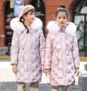 Große echte Fuchsfell 2021 Girls Winterjacke mit Kapuze warmes weißes Ente Down Jacke Mädchen Medium Long Parkas Kinder Mantel TZ660 H09091456464