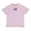 24ss Весна Лето США Oversize Art Solid Letter Golden Print Розовая футболка Модная мужская футболка с коротким рукавом для скейтборда Женская одежда Повседневные хлопковые дизайнерские футболки
