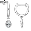 Huggie IOGOU Moissanite Dangle Huggie Earring Bezel Pear Shaped 100% 925 Sterling Silver Hoops Woman Original Jewelry for Girls