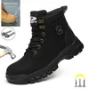 Waterproof Work Safety Boots Men Leather Indestructible Male Shoes Winter Steel Toe Shoe 231225