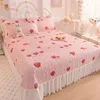 Sheet.Sheet.Princess Style Chiffon Lace Double Bedspread Queen Sand Cotton Quilted Bed Cover Home Bed Spread Not Included Pillowcase 231221