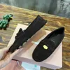 Mode Fluwelen pantoffels Designer Dames Suède rijschoenen loafers Ballet platte zool schoenen luxe leer Pluche Satijn Halve pantoffels Maat 35-41