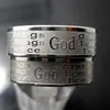 30pcs English Etched Serenity Prayer Rings Stainless Steel Religious Christian Rings Faith Bible Verse Whole Men Women Jewelry259N