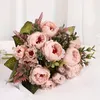 Fiori decorativi 1pc Peonia artificiale matrimonio fai -da -te artigianato da sposa bouquet soggiorno decorazione per casa decorazione esterna interna