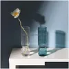 Vaser Cutelife Nordic Transparent Small Glass Vase Design Terrarium Hydroponic Flower Plant Wazony Wedding Decoration Home 210409 Dr DHCYS