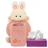 Interior Accessories Cute Car Tissue Box 2 In 1 Trash Can Animal Napkin Holder With Elastic Rope For Cars