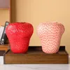 Cartoon Strawberry Vase Ceramic Vase Children's Room Artifact Floral Accessories Fruit Pot Flowerpot Home Decoration Accessories 231225