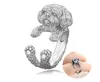 Bagues de cluster Vintage Argent Couleur Boho Mignon Shih Tzu Lhasa Apso Chien Chiots Forme Wrap Anneau Pour Femmes Fille Enfants Cadeau Pet Lover 7062207