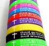 Bangle 50st. Mix Lot God Serenity Prayer Silicone Armband Män Kvinnor korsar armband grossist Jesus smycken