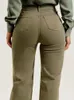 2024 Moda Donna Vita alta Jeans verde militare Lady Y2K Pantaloni in denim elasticizzato Boot Cut Streetwear Pantaloni a gamba larga svasati casual 231225