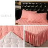 Elastic Skirt Fitted Sheet Set Or Pillowcase Home Ruffle Double Bed Cover Quilting Bedspread Polyester Mattress Linen Protector 231222