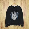 Rhude Crewneck Pullover Sweatshirt Sweaterブラックメンズヒップホップジャンパーカジュアルジャケットサイズs-xxl