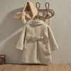EWODOS Kleinkind Baby Mädchen Winter Mode Wolle Trenchcoats Kinder Apricot Farbe Langarm Knopf Trench Oberbekleidung Warme Jacken 231225