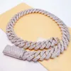 Populaire hiphop Cubaanse linkketen 18 mm 3rows S925 d kleur moissnaite Cubaanse ketting ketting met GRA -certificaat