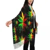 Scarves Women's Tassel Scarf Leaf Rasta Dripping Paint Long Winter Warm Shawl Wrap Daily Wear Cashmere