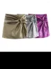 Scherma Golden Knot Mini Skirt Women 2024 Pacchetto di pesca alla moda di moda orlo asimmetrico femmina Elegante sera