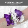 Dekorativa blommor Corsage Bridal Decoration handled för promenadkläder Tillbehör Creative Simulation Flower Bridegroom