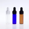 Clear Amber Blue Glass 4ml Refillable Empty Glass Bottles Aromatherapy Container Eye Dropper Essential Oil Bottle For Travel 2400Pcs Gthbf