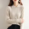 Jacken Frauen Jacken 100% Australien Woll Strick -Strickjacke Heißverkauf Turrenhälfte Pullover weibliche Wollknitwears