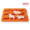 Baking Moulds 3PCS Kitchen Creative Silicone Dachshund Puppy Shaped Chocolate Cookie Mold Home Ice Tray Tools