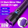 Lampes de poche torches puissantes 365 nm UV Type-C RECHARGABLE IMPHERPORTHER 26650 Purple Light for Pet Urine Stains Detector
