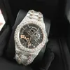 Horloges Nieuwe versie Skeleton VVS1 Diamonds Watch PASS TT Rose Gold Mixed Sier Topkwaliteit Mechanisch ETA-uurwerk Heren Luxe 295y
