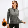 Mesdames Velvet Thermal Underwear Thermo à niveau haut pour femmes Shirts Top chauds de linge