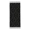 Scarves Silver Glittery Snowflakes Scarf For Womens Warm Winter Cashmere Shawls Wrap Glitter Christmas Long With Tassel