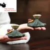 1Pcs Creative Purple Clay Tea Pet Ornaments Teapot Lid Holder Household Tea Tray Decorations Tradition Tea Set Handmade Crafts 231225