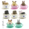 8 datorer teacup hundkatter figur mini djur dekoration miniatyr hare figur harts hantverk hem trädgård prydnad diy tillbehör 231222