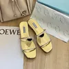 Gestickte Stoffrutschen Pinscers Schwarz Beige Multicolor Stickerei Mules Damen Home Flip Flops lässig Sandalen Sommerleder Flachrutsche Gummi -Sohle F2O7#