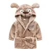 fashion Kids Boy Girl Animal Bathrobe Cartoon Soft Flannel Robe Pajamas Baby Kids Children Warm Clothes 2-6Years Old 231225