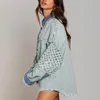 Vestes pour femmes en jean veste basique bouton de base à manches longues ajustées gilet sweat-shirts vintage