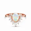 Rings Popular S925 Sterling Silver Oval Moonlight Stone Micro Diamond Rose Gold Ring Women's Fashion Versatile