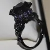 Victoria Wieck Cool Vintage Jewelry 10kt Black Gold Filled Black Cubic Zirconia Women Wedding Skull Band Ring Gift Size5-11315o