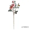 Fleurs décoratives 4-HEAD Single Nordic rose anti-fleur authentique Fleur haut de gamme Artistique et Fresh Forest Series rétro tridimensionnelles