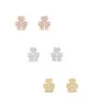 Lucky Clover Stud Colksing Designer dla kobiet Letter V Fourleaf Cleef Mini Luksurowe biżuterię Diamentowe kolaki Złote Rose Gold Silve6135595