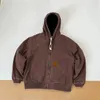 giacche da uomo giacca firmata giacca invernale da uomo giacca con cappuccio con zip vintage Tela lavata per l'industria pesante Clip in cotone ispessito per protezione dal freddo e dal calore