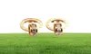 Fascino elegante in acciaio inossidabile argento oro rosa numeri romani con anello duplicatore di diamanti collega orecchini a bottone per donna gi4054456