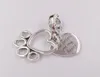 925 Sterling Silver Walentynki w stylu biżuterii serca Paw Print Dangle Charms Łańcuch Bransoletka dla dziewcząt dla kobiet Zestaw z koralika Naszyjnik Benkle 799320C011798231