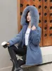 Płaszcz zimowy mężczyźni Kobiety luźne Dodaj aksamitne ciepło futra z kapturem parkas moda koreański pasek podsumowany Slim Botton 231222