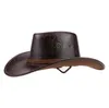 Cloches Cowboy Hat Menwomen Riding Słońce Słońce skórzana na zewnątrz szerokość czapki Rdzeń Performance Western Hats Visor3132288