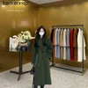 Topp lyxiga kappa Maxmaras 101801 Pure Wool Coat Mara101801 Cashmere Coat Moss Green New Color High End Double Breasted Wool Women's Long CoatqqyD