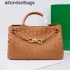 Luxe Andiamos Tas BottegaaVeneta Echt leer 7a Geweven Mode Luxe tas geweven Schoudertassen Hoge kwaliteit Onderarmtas Grote Crossbody tas Casual CWQ